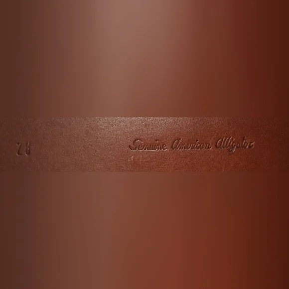 EUC Vintage Tan American Alligator Italian Made Wide Casual Everyday Belt 32in - Picture 6 of 7